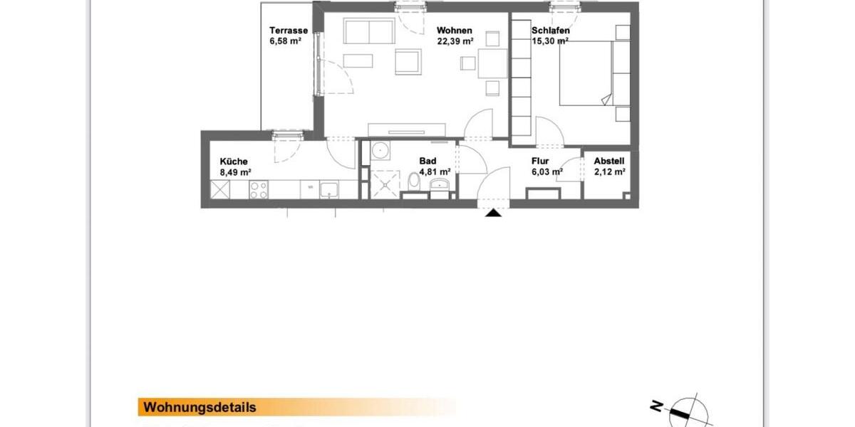 Terrassenwohnung Hannover Bothfeld-Vahrenheide - 2 Zimmer, 64 m&sup2;, 1.161&euro; | Angebot:26366795