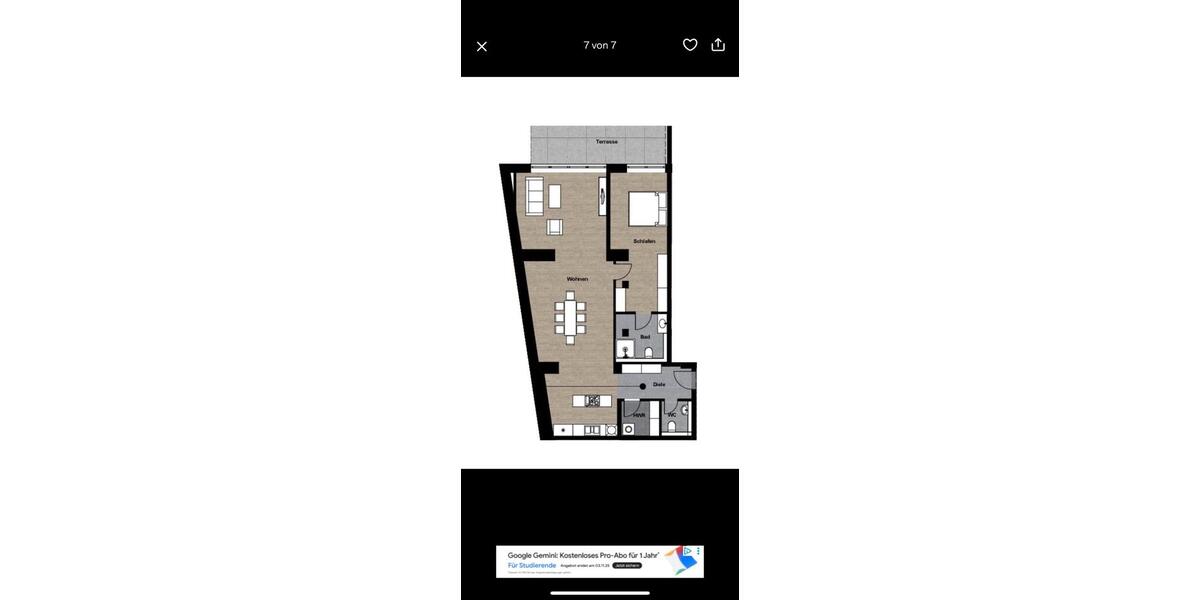 Erdgeschoßwohnung Saarbrücken - 2 Zimmer, 102 m&sup2;, 1.050&euro; | Angebot:24430851