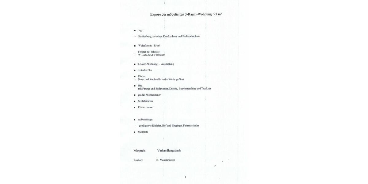 Erdgeschoßwohnung Senftenberg - 3 Zimmer, 93 m&sup2;, 750&euro; | Angebot:24524587