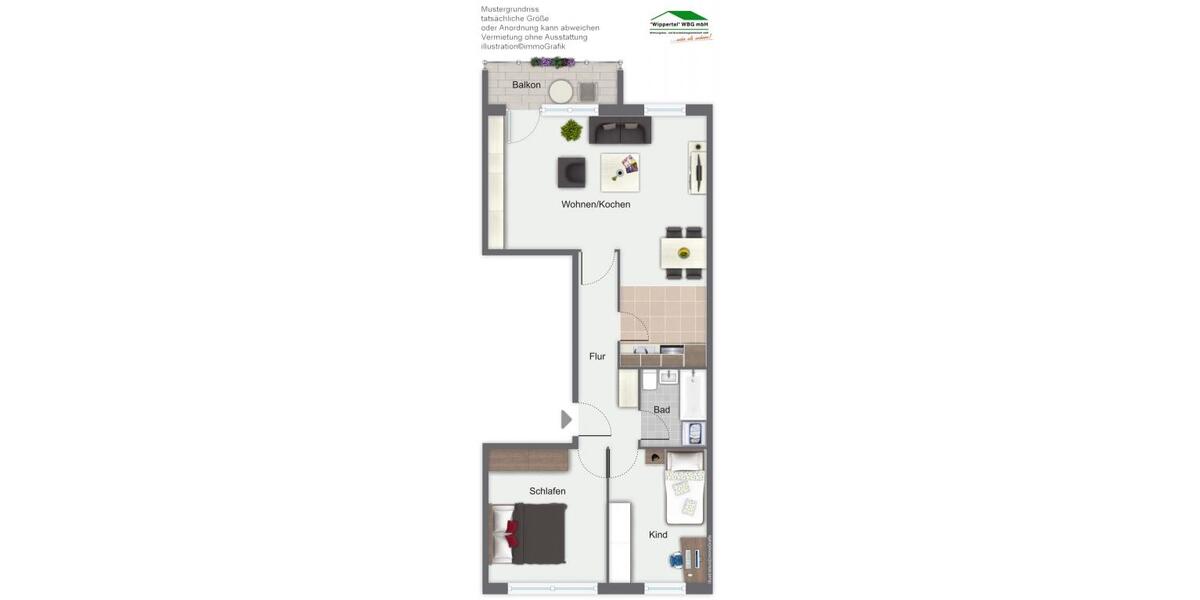 Etagenwohnung Sondershausen - 3 Zimmer, 60 m&sup2;, 424&euro; | Angebot:26003737