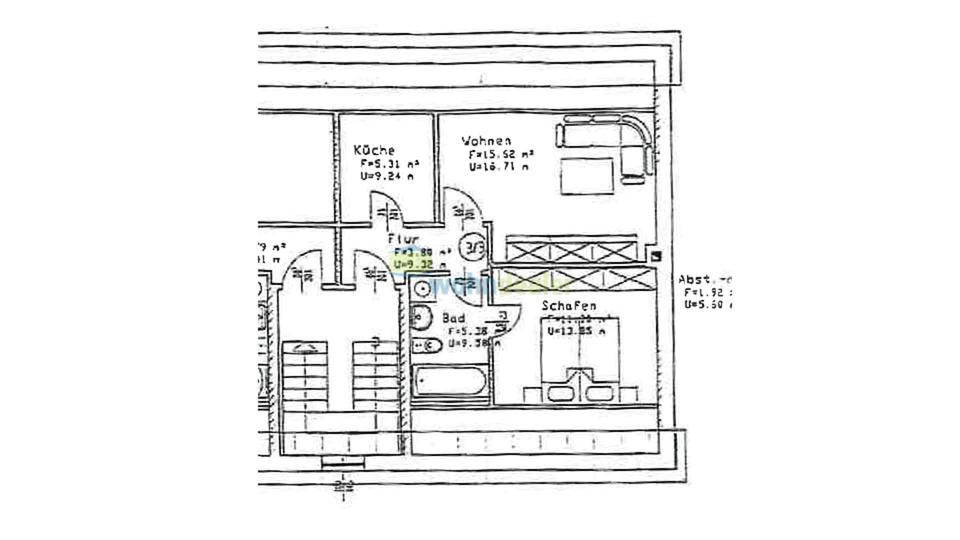 Dachgeschoßwohnung Borna - 2 Zimmer, 37 m&sup2;, 269&euro; | Angebot:25649728