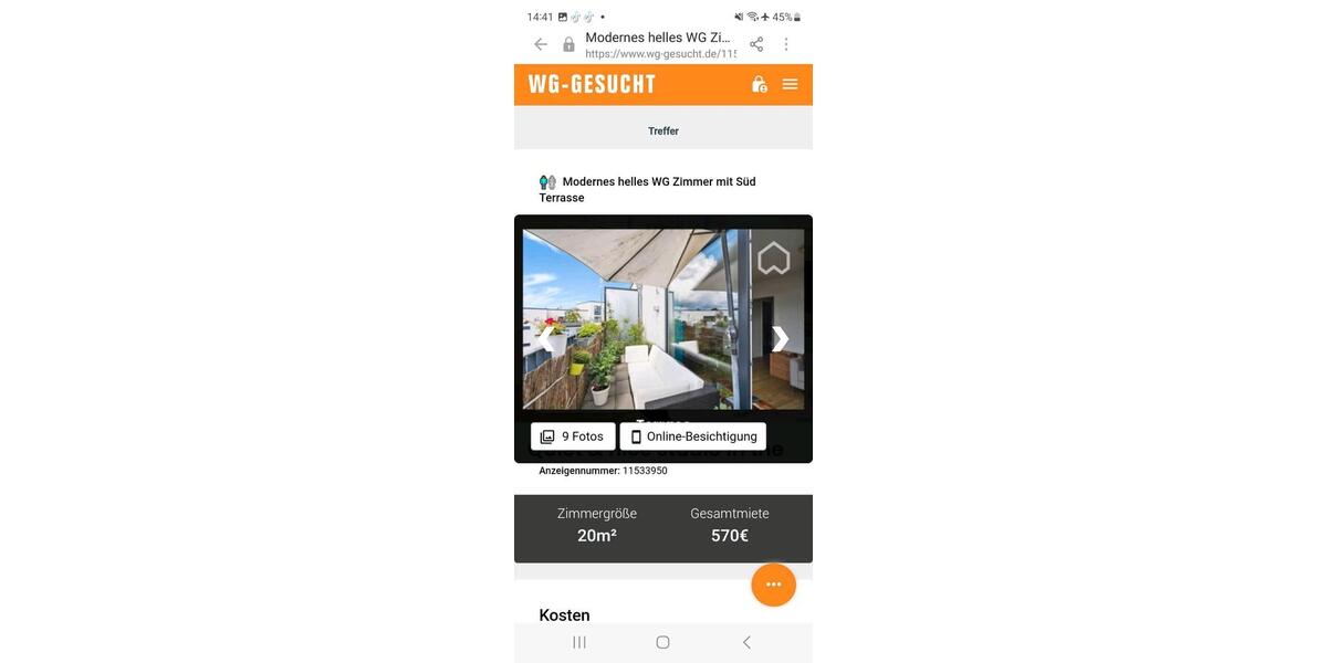 Wohnen auf Zeit Hamburg Wandsbek - 2 Zimmer, 76 m&sup2;, 475&euro; | Angebot:26690728