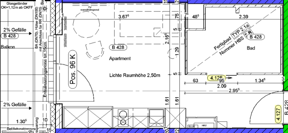 Etagenwohnung Osnabrück - 1 Zimmer, 26 m&sup2;, 510&euro; | Angebot:24600545