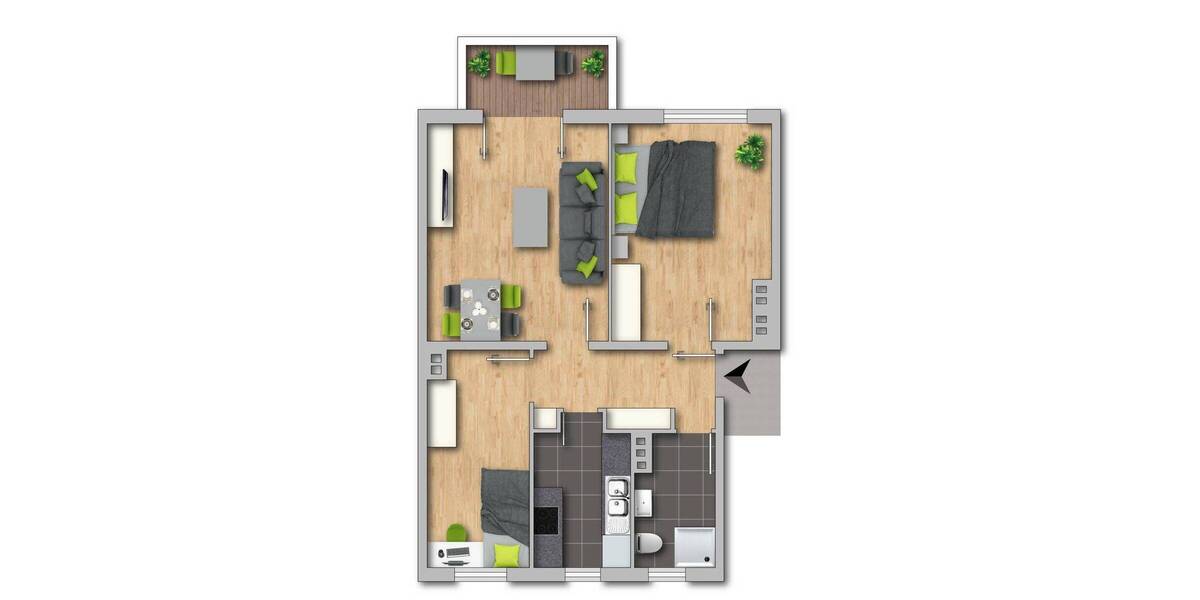 Etagenwohnung Eisenach - 3 Zimmer, 60 m&sup2;, 469&euro; | Angebot:26261323