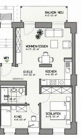 Etagenwohnung Zwickau Innenstadt - 3 Zimmer, 63 m&sup2;, 380&euro; | Angebot:26176738