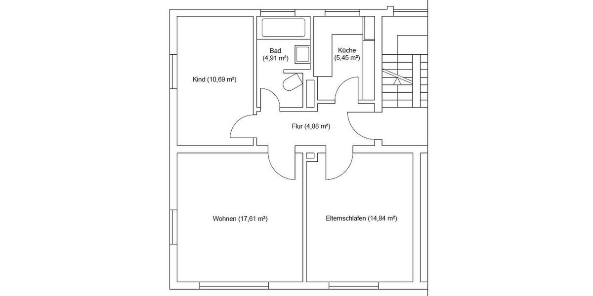 Etagenwohnung Glückstadt - 3 Zimmer, 57 m&sup2;, 459&euro; | Angebot:25046676