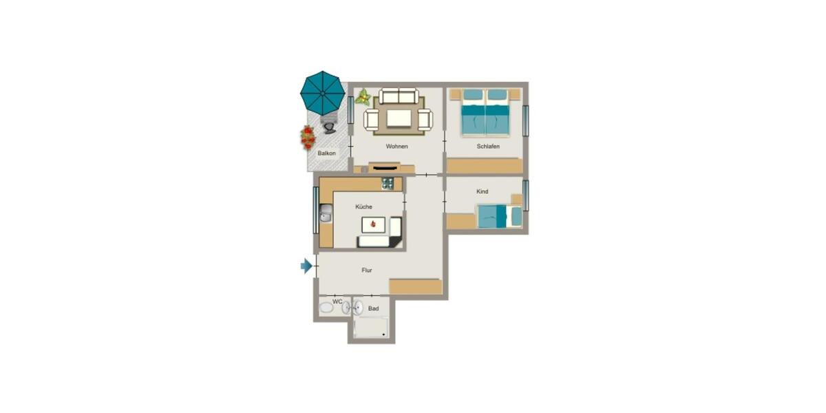 Etagenwohnung Herten - 3.5 Zimmer, 68 m&sup2;, 578&euro; | Angebot:26486359