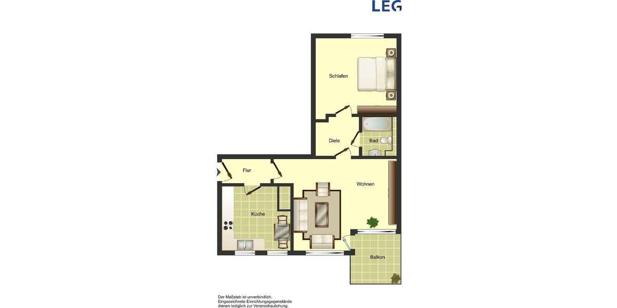Etagenwohnung Köln Höhenhaus - 2 Zimmer, 59 m&sup2;, 785&euro; | Angebot:26729494