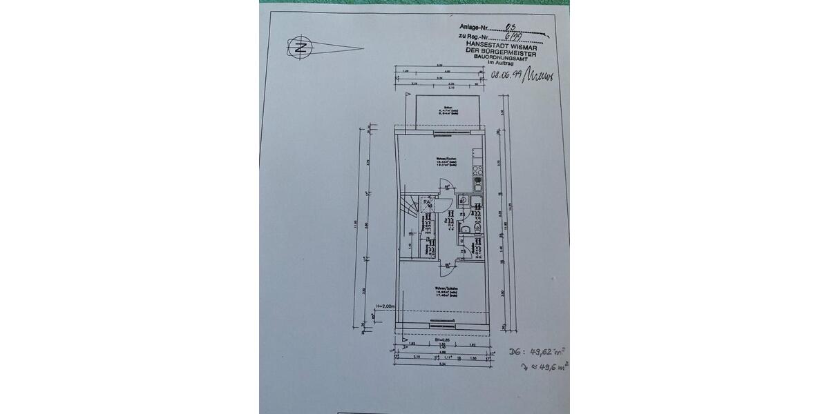Dachgeschoßwohnung Wismar Altstadt - 1 Zimmer, 50 m&sup2;, 480&euro; | Angebot:25219502