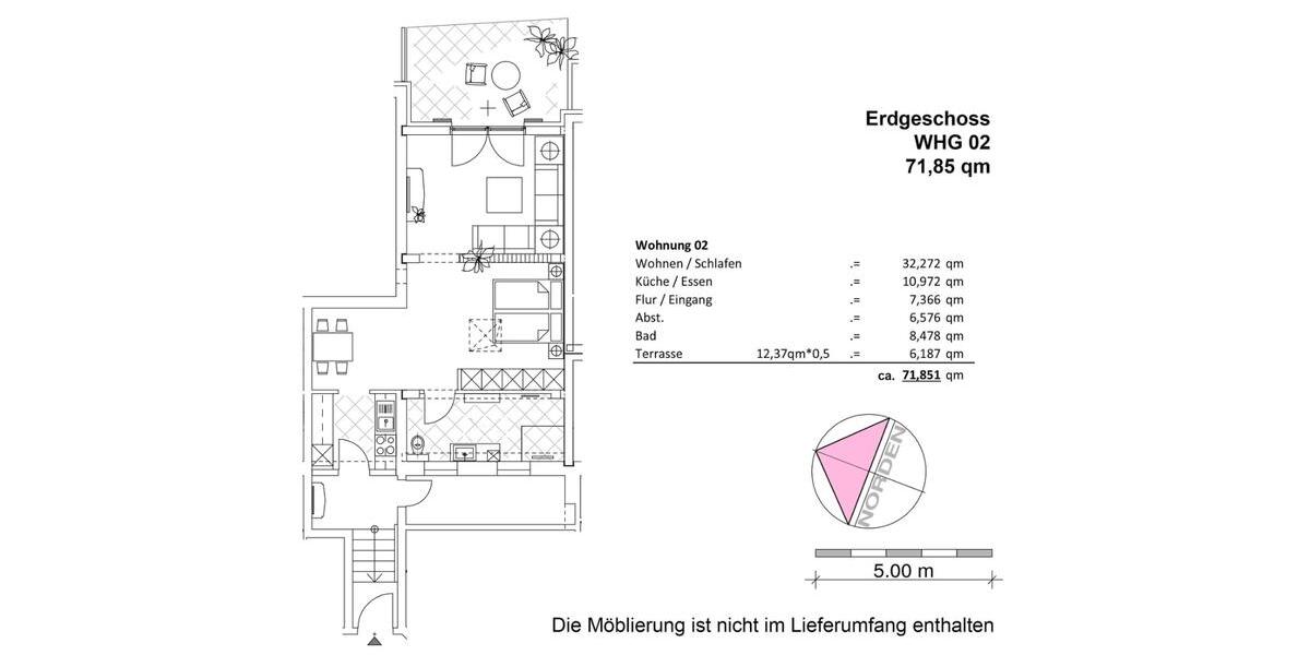 Erdgeschoßwohnung Fehmarn - 1 Zimmer, 72 m&sup2;, 700&euro; | Angebot:24713718