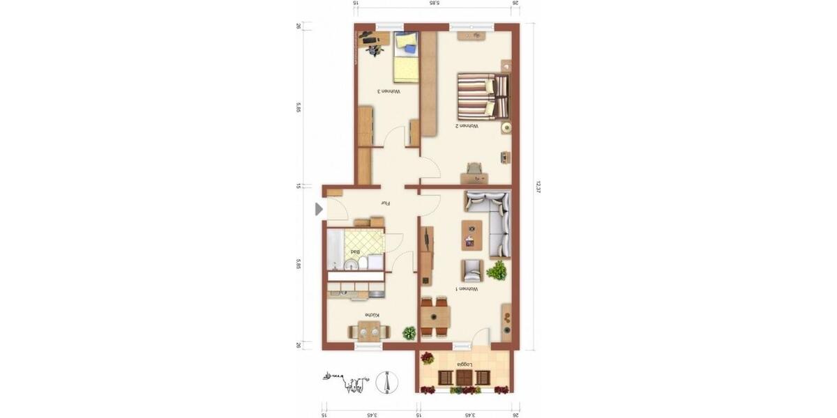 Etagenwohnung Prenzlau - 3 Zimmer, 76 m&sup2;, 466&euro; | Angebot:26529114