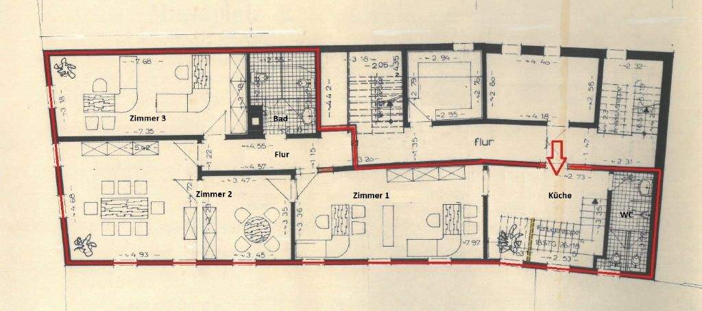 Etagenwohnung Bad Mergentheim - 3 Zimmer, 120 m&sup2;, 700&euro; | Angebot:25668919