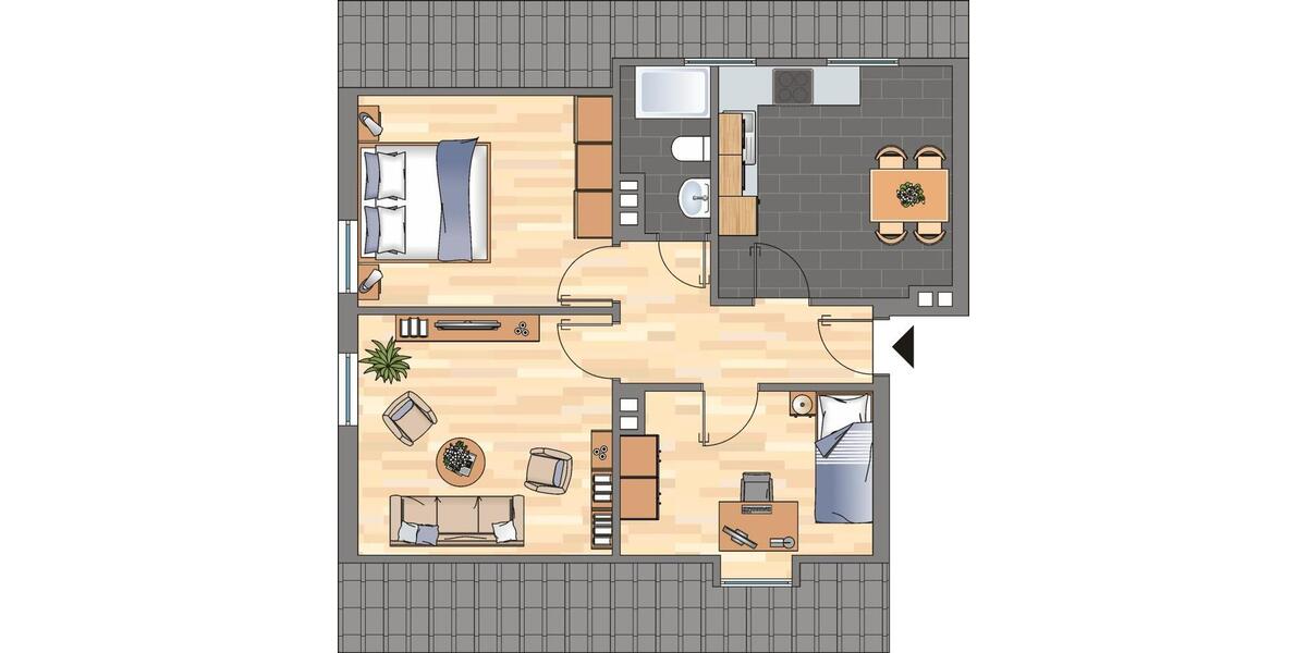 Dachgeschoßwohnung Wilhelmshaven - 3 Zimmer, 55 m&sup2;, 399&euro; | Angebot:26302236