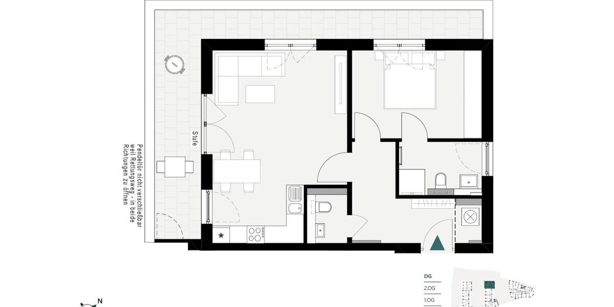 Dachgeschoßwohnung Crailsheim - 2 Zimmer, 70 m&sup2;, 1.030&euro; | Angebot:24770679