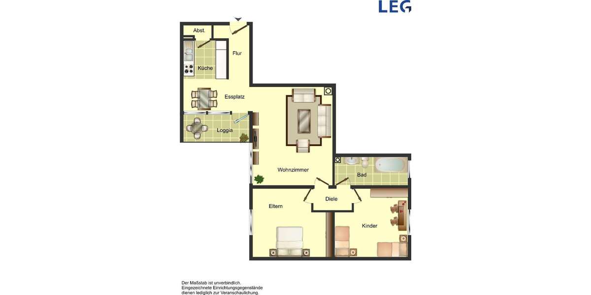 Etagenwohnung Düsseldorf Garath - 3 Zimmer, 75 m&sup2;, 829&euro; | Angebot:27007402