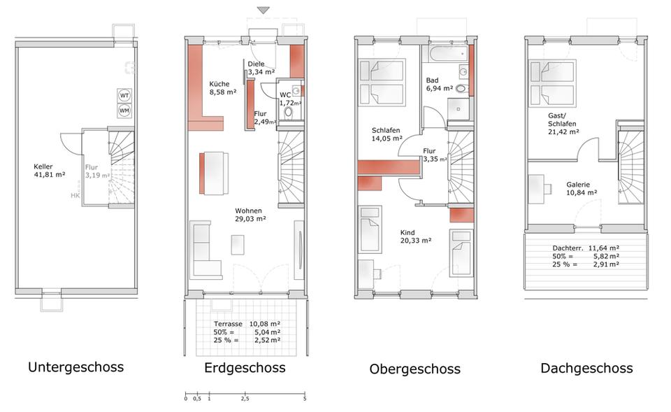 Reihenhaus Kaufbeuren - 5 Zimmer, 133 m&sup2;, 1.590&euro; | Angebot:25440982