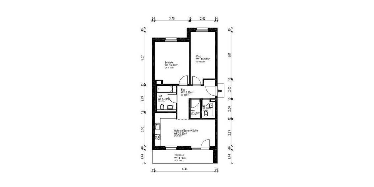 Etagenwohnung Hamburg Neugraben-Fischbek - 3 Zimmer, 74 m&sup2;, 1.490&euro; | Angebot:26909235