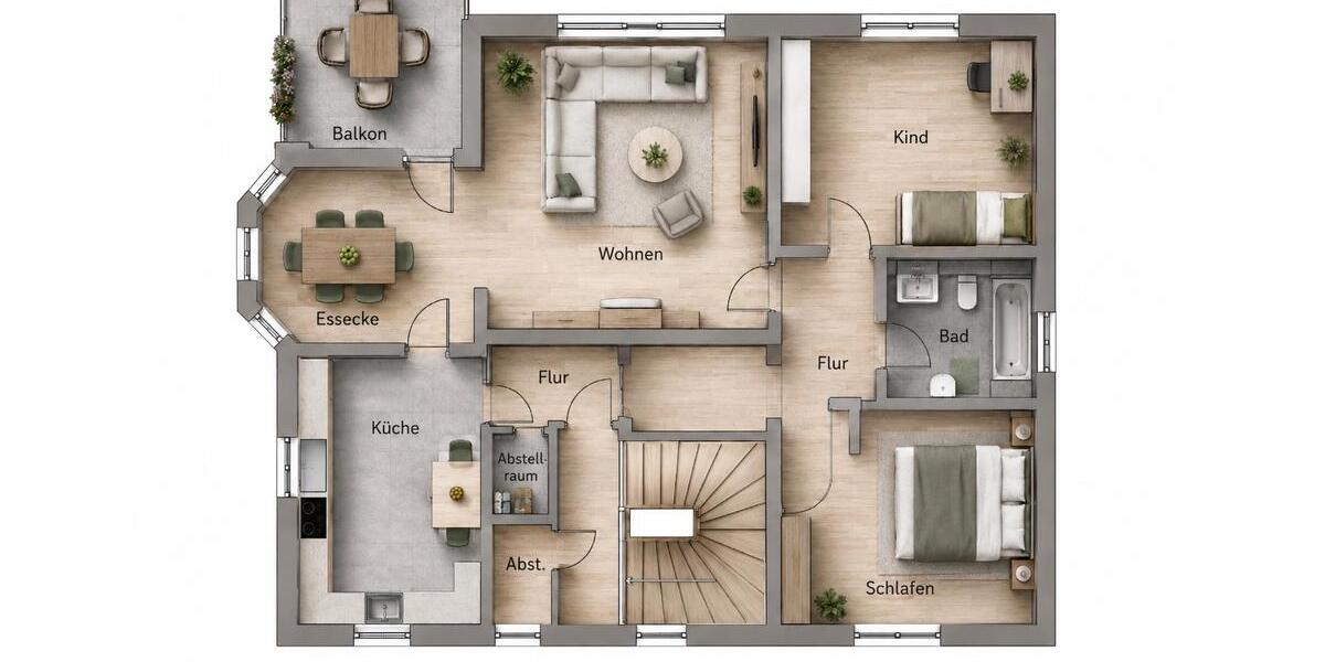 Etagenwohnung Kitzingen - 3 Zimmer, 80 m&sup2;, 1.050&euro; | Angebot:26656339