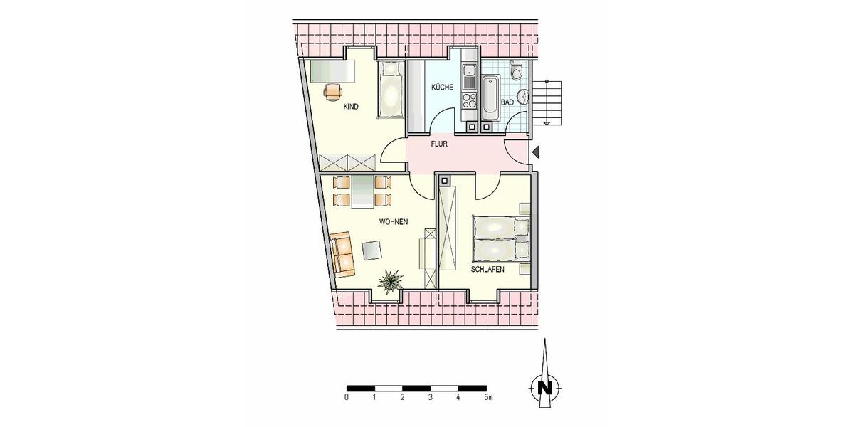 Etagenwohnung Ulm - 3 Zimmer, 44 m&sup2;, 387&euro; | Angebot:26677140