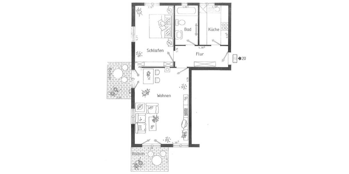 Etagenwohnung Beilngries - 2 Zimmer, 69 m&sup2;, 740&euro; | Angebot:26568606