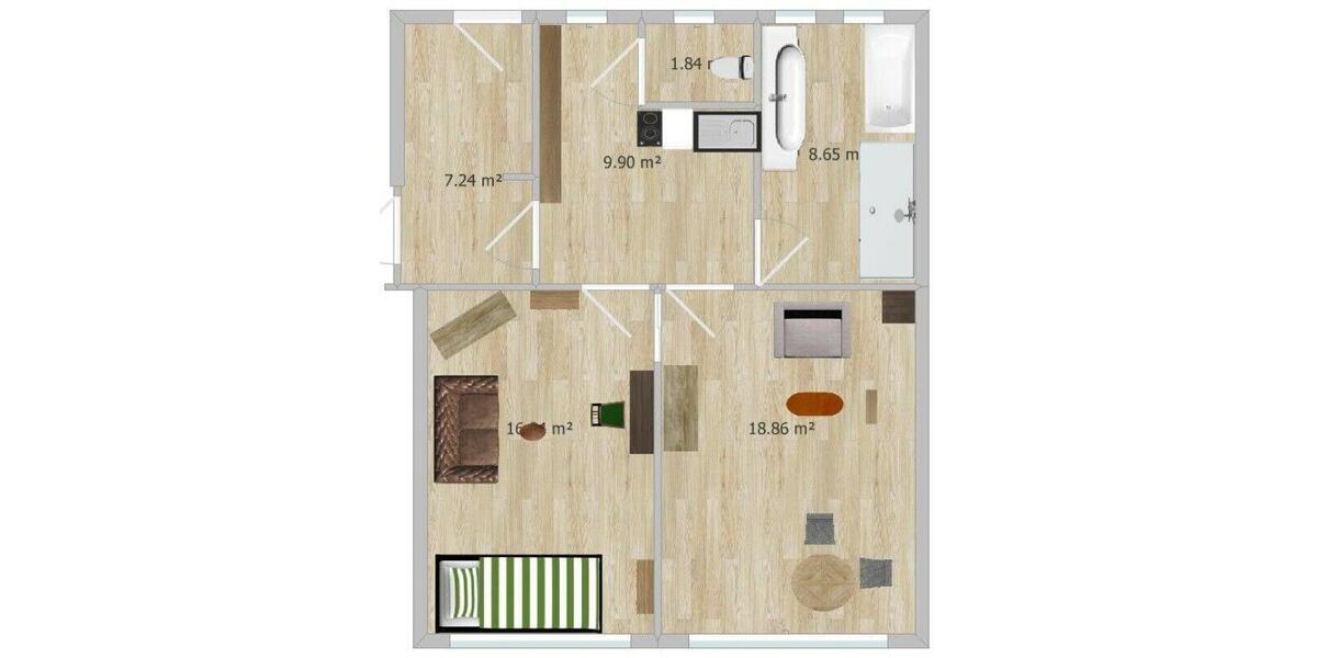 Erdgeschoßwohnung Coburg - 1 Zimmer, 56 m&sup2;, 420&euro; | Angebot:26624589