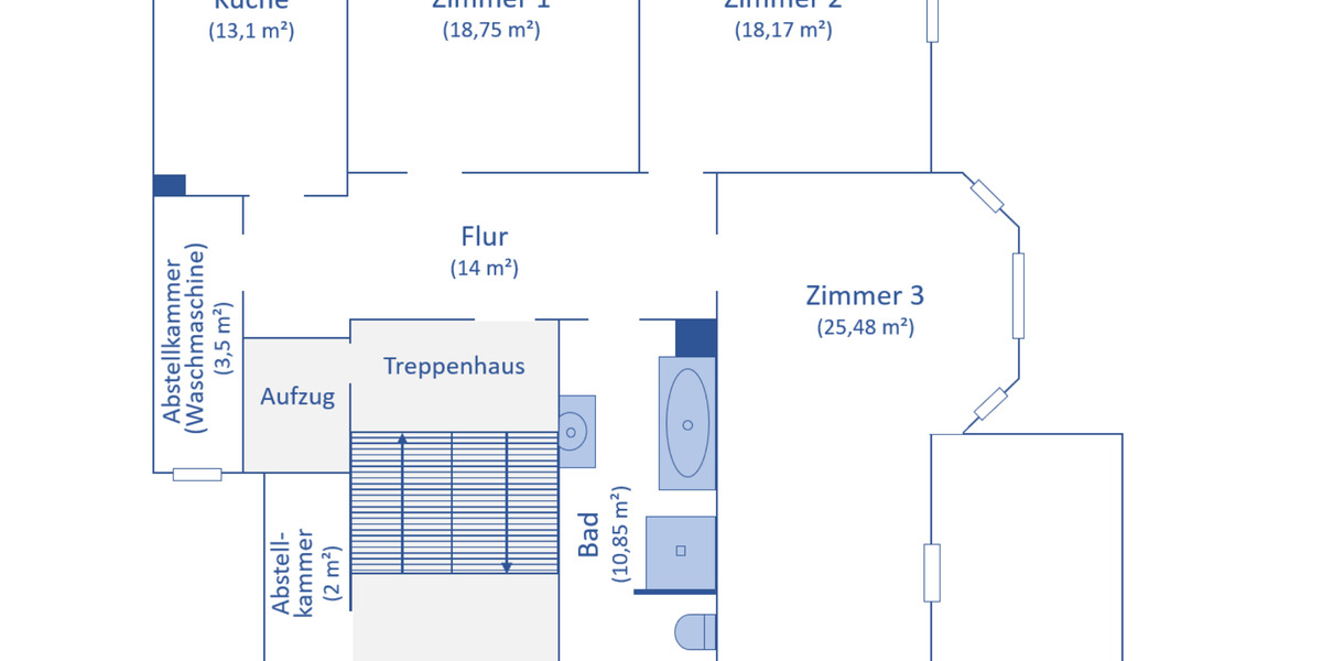 3 Zimmer Wohnung mit großem Balkon in Crimmitschau 3 zimmer