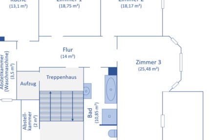 Wohnung Crimmitschau - 3 Zimmer, 103 m&sup2;, 900&euro; | Angebot:24434357