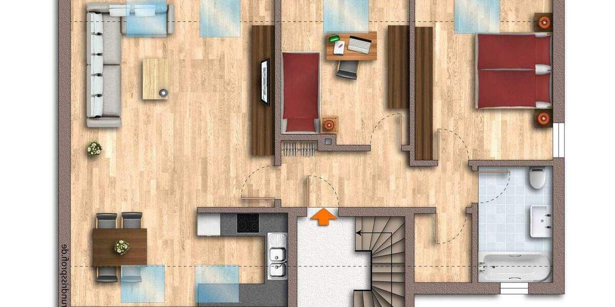 Etagenwohnung Giebelstadt - 3 Zimmer, 82 m&sup2;, 695&euro; | Angebot:26657142