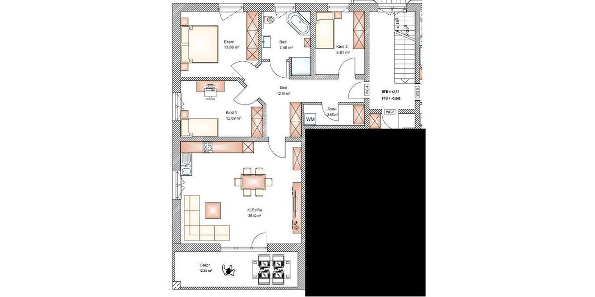 Etagenwohnung Bissingen - 4 Zimmer, 100 m&sup2;, 985&euro; | Angebot:26040564