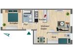 Etagenwohnung Pößneck - 3 Zimmer, 54 m&sup2;, 620&euro; | Angebot:26248198