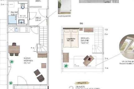 Wohnung Schwäbisch Hall Hessental - 2 Zimmer, 61 m&sup2;, 910&euro; | Angebot:27176403