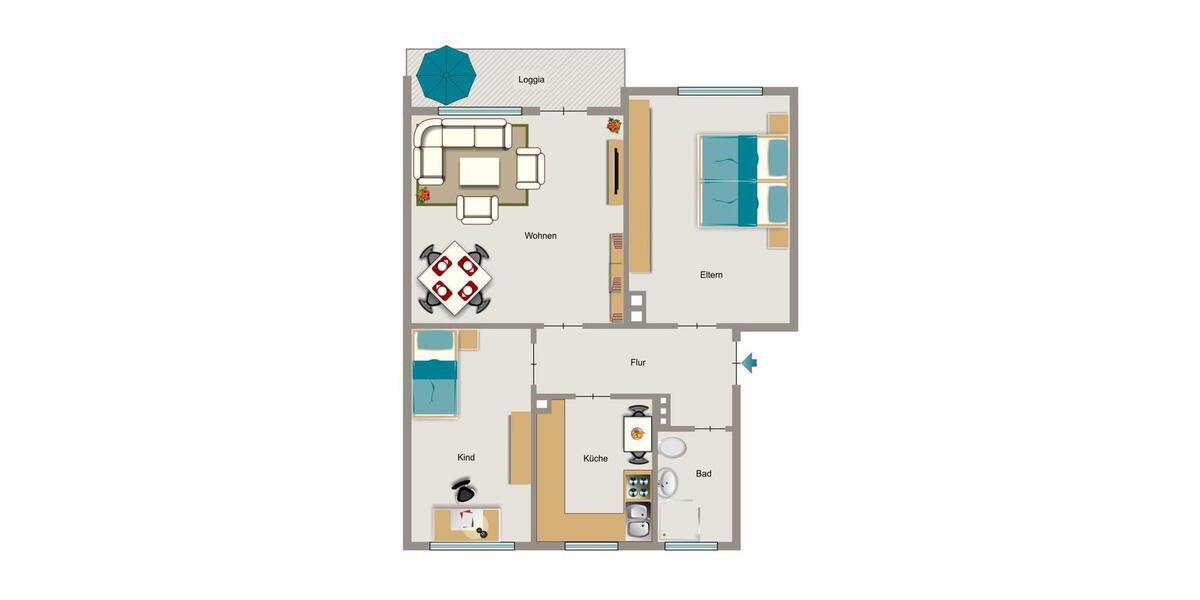 Etagenwohnung Duisburg Walsum - 3.5 Zimmer, 56 m&sup2;, 541&euro; | Angebot:26606924