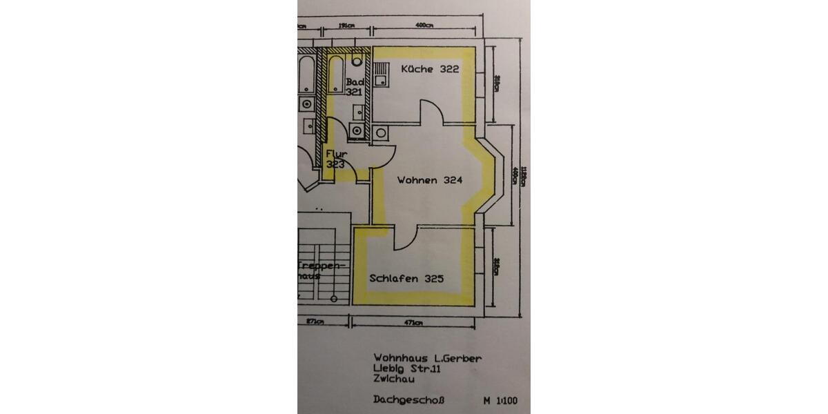 Dachgeschoßwohnung Zwickau - 2 Zimmer, 51 m&sup2;, 300&euro; | Angebot:26455406