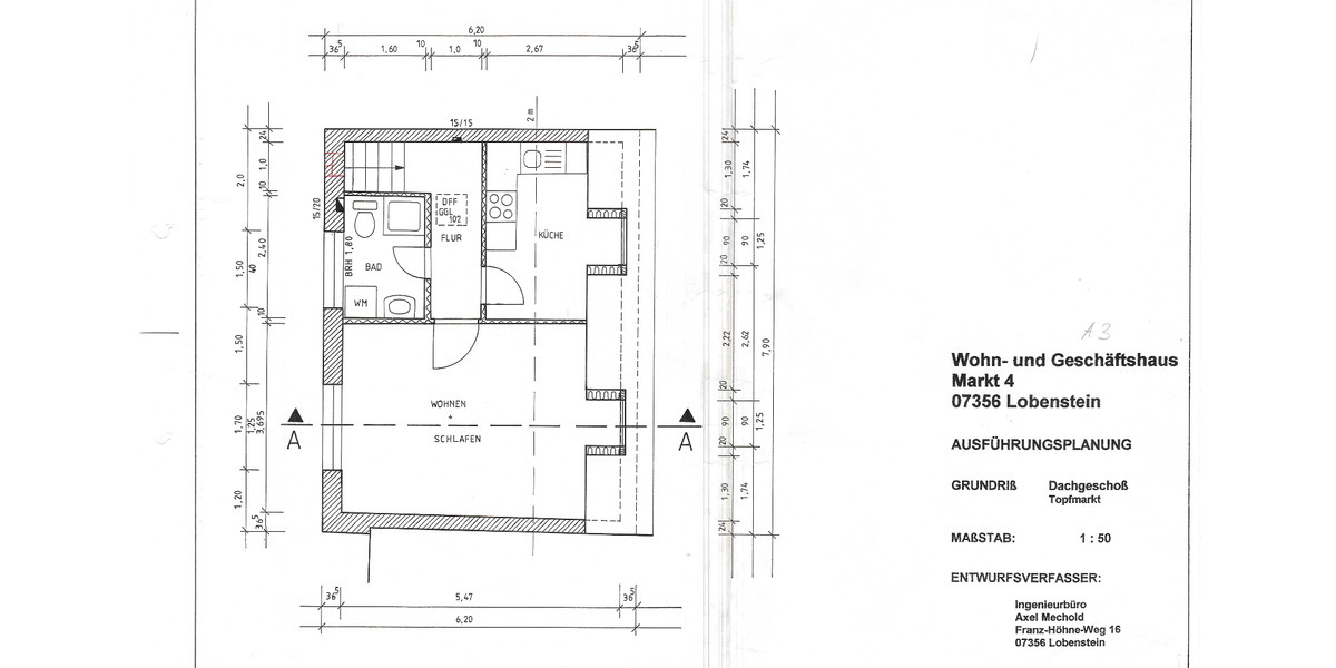 Gemütliche 1-Zimmer-Wohnung am Markt in Bad Lobenstein 1 zimmer