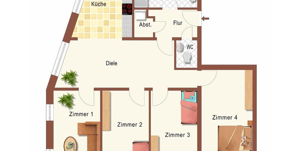 Wohnen auf Zeit Oldenburg Ziegelhof - 1 Zimmer, 13 m&sup2;, 550&euro; | Angebot:26527970