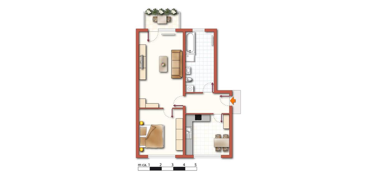 Eine tolle 2-Raum-Komfortwohnung im Hochparterre, alles neu. 2 zimmer