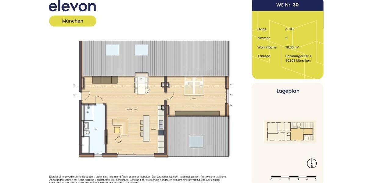 Etagenwohnung München Am Riesenfeld - 2 Zimmer, 78 m&sup2;, 1.391&euro; | Angebot:26086248