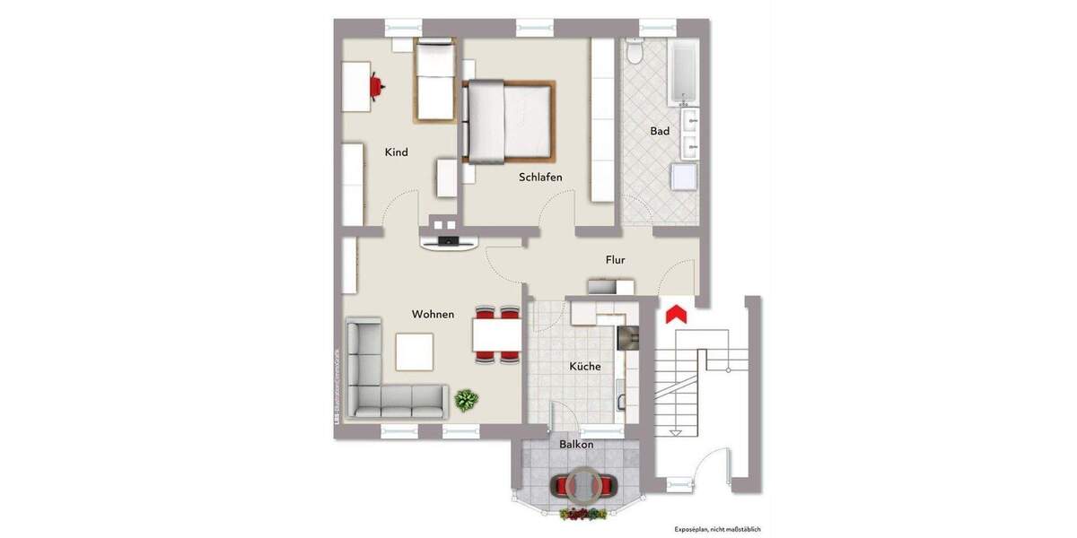 Etagenwohnung Helmstedt Emmerstedt - 3 Zimmer, 71 m&sup2;, 643&euro; | Angebot:25910303