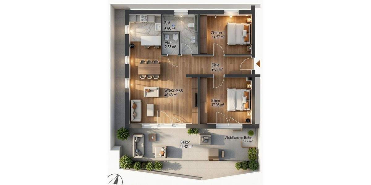 Etagenwohnung Nordrach Hintertal - 3 Zimmer, 115 m&sup2;, 1.290&euro; | Angebot:25108225