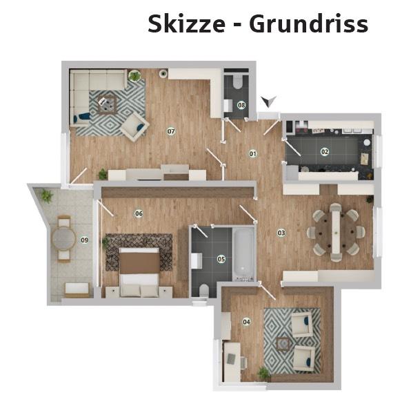 Etagenwohnung Dobel - 4 Zimmer, 106 m&sup2;, 940&euro; | Angebot:26039050