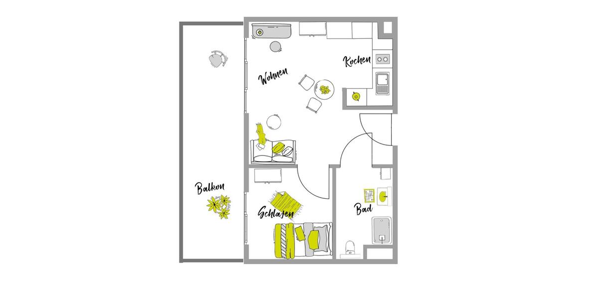 Möblierte Wohnung; Typ: PenthouseXL m. Dachterrasse - 1 Person! 2 zimmer