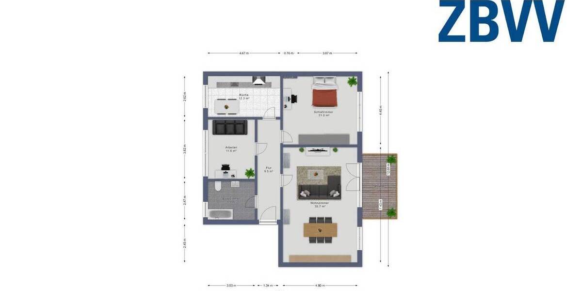 Etagenwohnung Magdeburg Neue Neustadt - 3 Zimmer, 72 m&sup2;, 509&euro; | Angebot:26816890