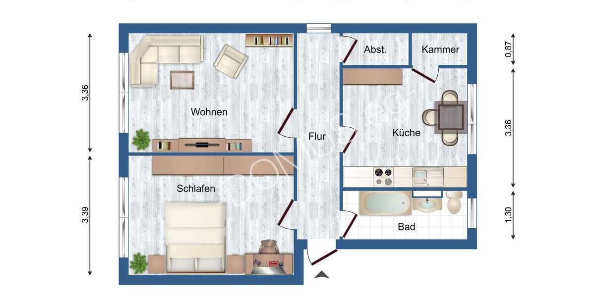 Renovierte 2 Zimmer Wohnung mit Einbauküche! 2 zimmer