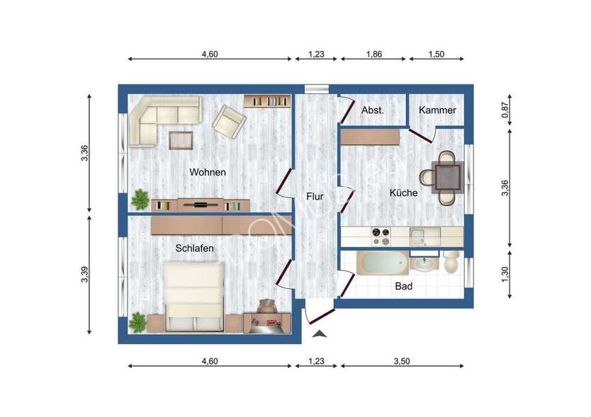 Renovierte 2 Zimmer Wohnung mit Einbauküche! 2 zimmer