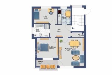 Wohnung Hildesheim Itzum-Marienburg - 3 Zimmer, 77 m&sup2;, 900&euro; | Angebot:24866393