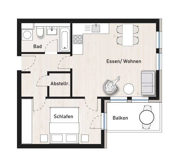 Etagenwohnung Schönefeld - 2 Zimmer, 65 m&sup2;, 1.058&euro; | Angebot:24990037