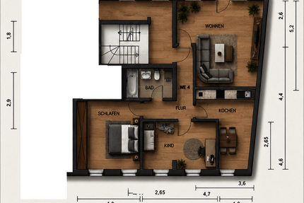Wohnung Zwickau - 3 Zimmer, 84 m&sup2;, 530&euro; | Angebot:26837900