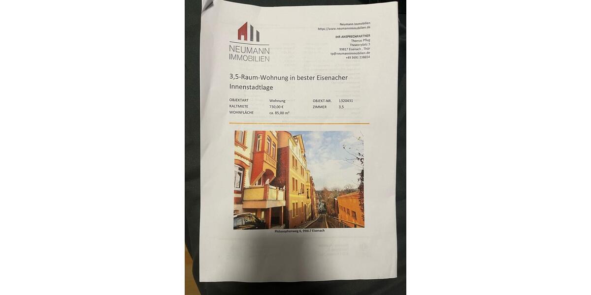 Erdgeschoßwohnung Eisenach - 3.5 Zimmer, 85 m&sup2;, 730&euro; | Angebot:25876670