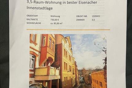 Wohnung Eisenach - 3.5 Zimmer, 85 m&sup2;, 730&euro; | Angebot:25876670