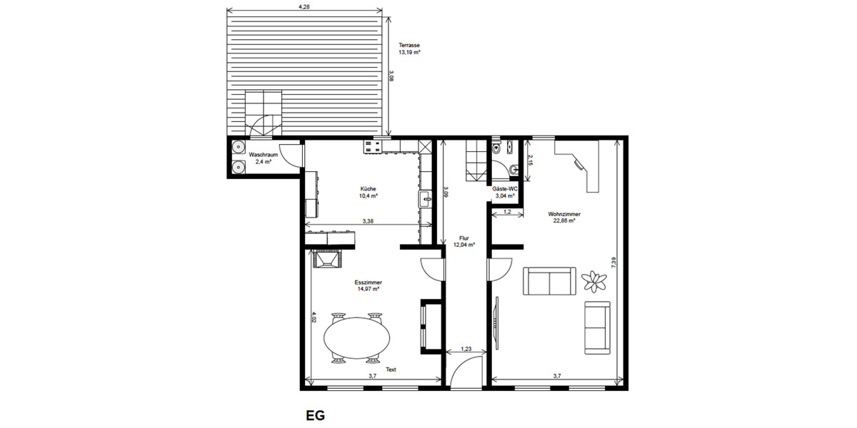 Etagenwohnung Echternacherbrück - 5 Zimmer, 128 m&sup2;, 1.400&euro; | Angebot:24523248